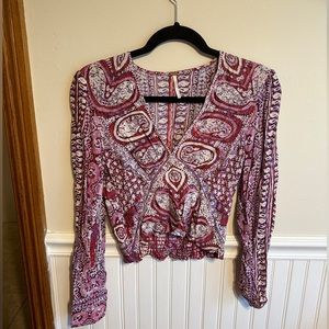 Free people paisley long sleeve top